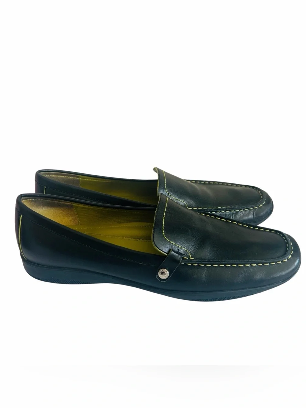 Coach DAISY Loafer Flat Women' Black Leather Slip-On Driving Moc Shoes